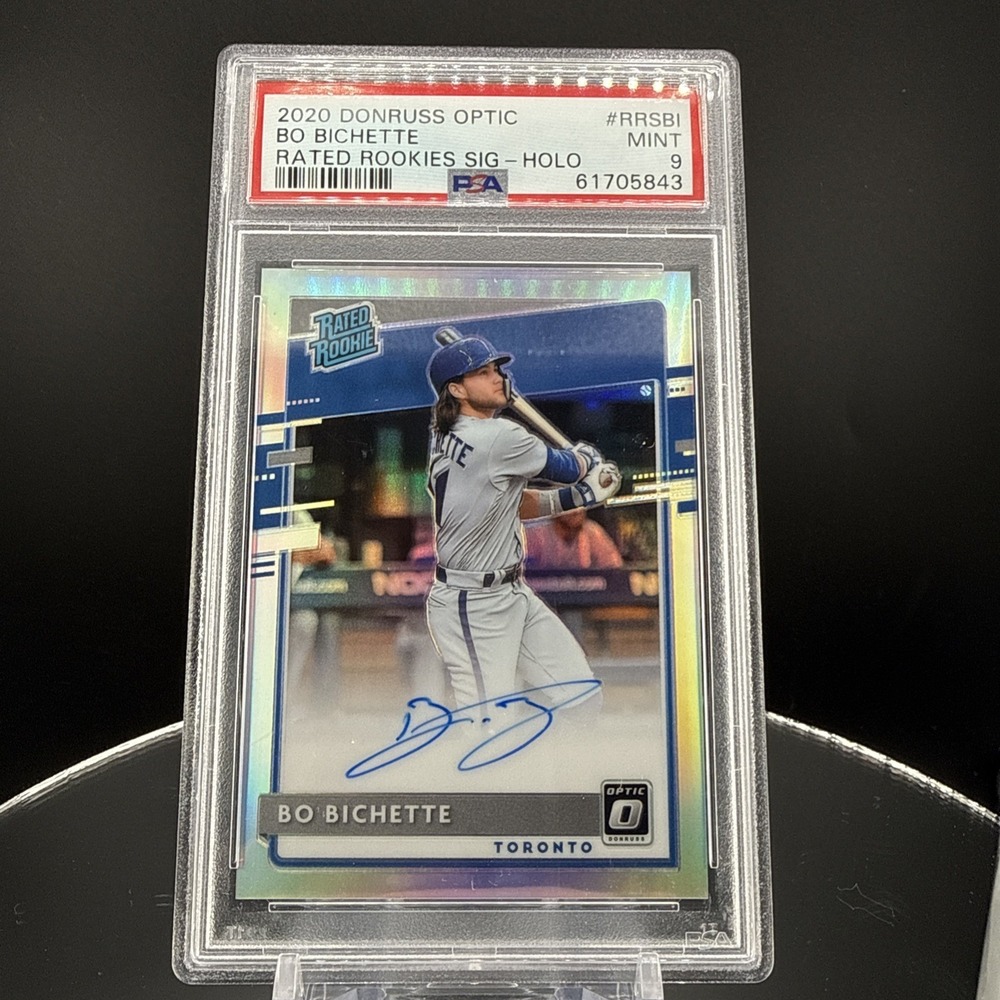 2020 Donruss Optic Bo Bichette Rated‎ Rookie Auto Holo  RC Blue Jays PSA 9